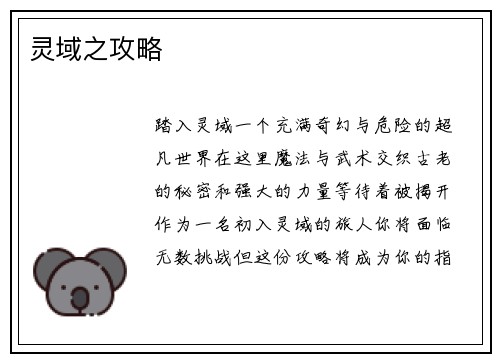 灵域之攻略